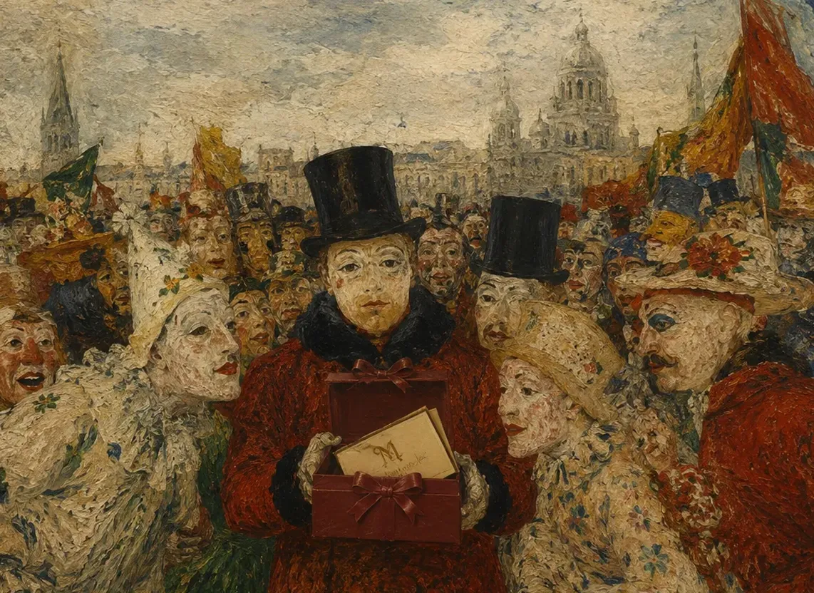 Feestelijk schilderij met een museumpas als cadeau